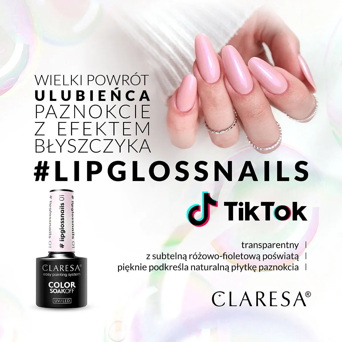 Claresa - Lakier Hybrydowy #LIPGLOSSNAILS 1- 5g