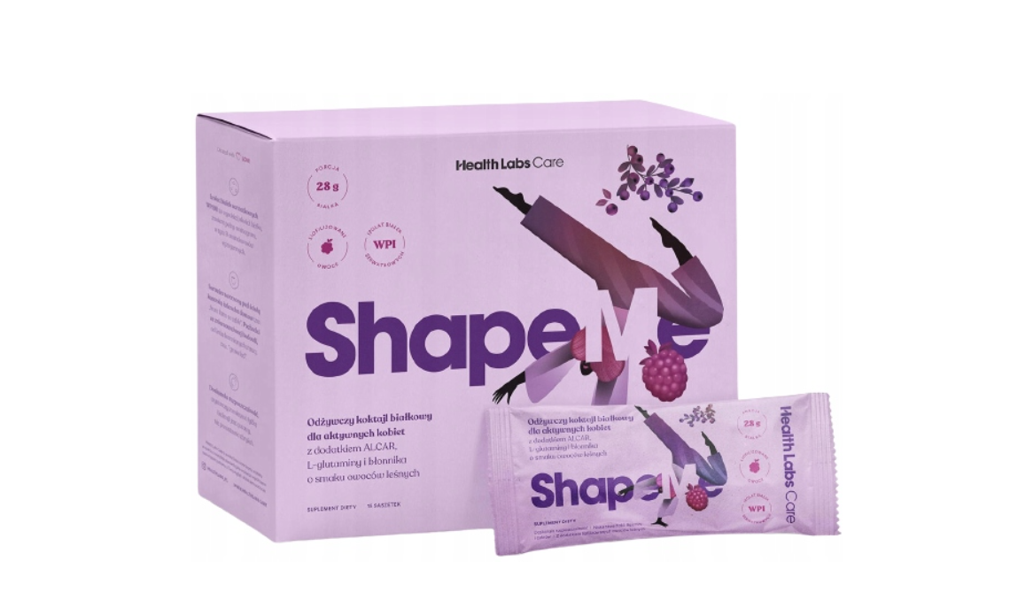 Health Labs Care ShapeMe Odżywczy Koktajl Białkowy Dla Aktywnych Kobiet Owoce Leśne 15 Saszetek