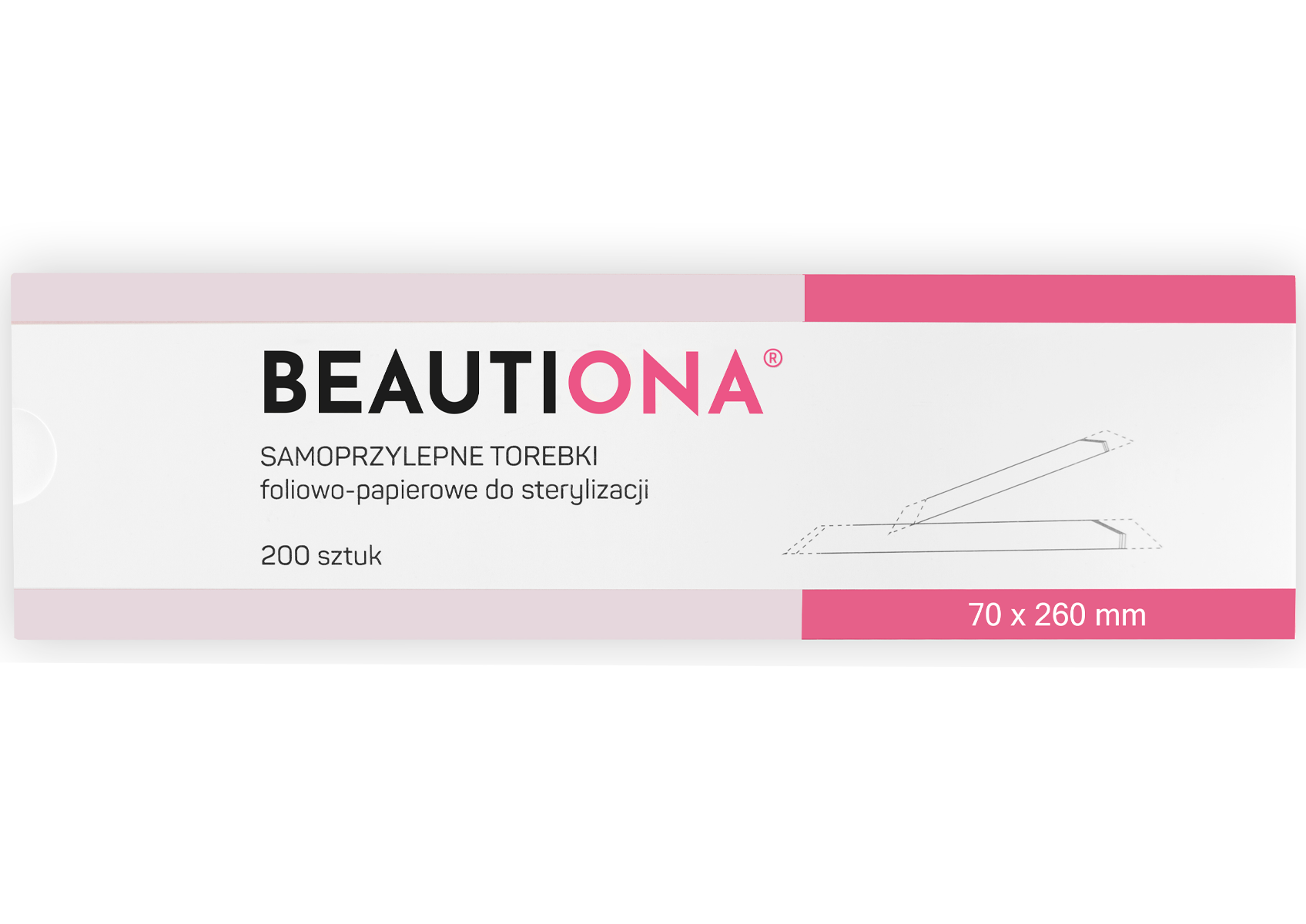 Beautiona Torebki Do Sterylizacji 70mm X 260mm 200 Sztuk