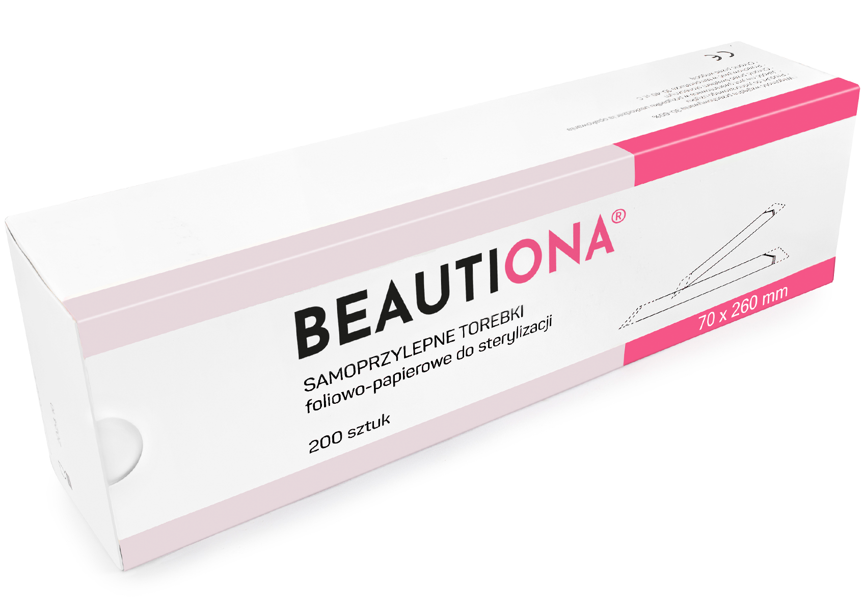 Beautiona Torebki Do Sterylizacji 70mm X 260mm 200 Sztuk