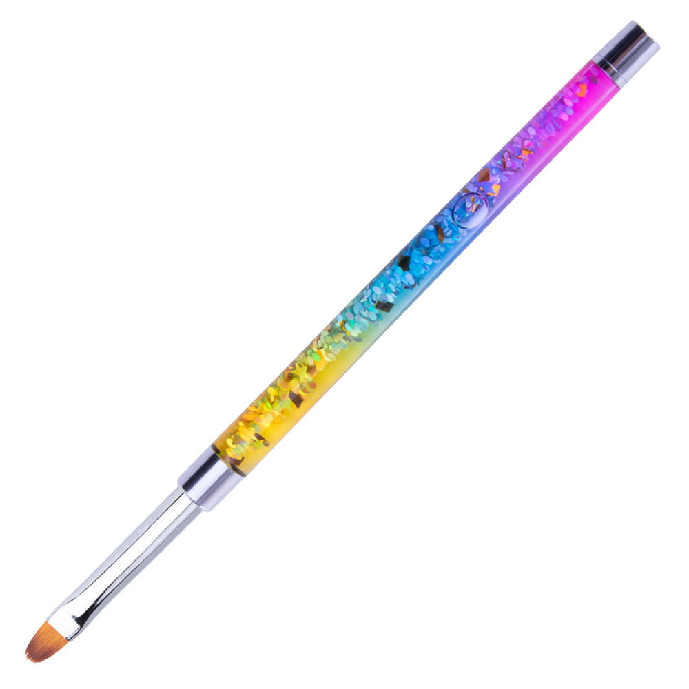 Pędzelek do żelu Pro Gel Rainbow Owalny No Name Nr 6