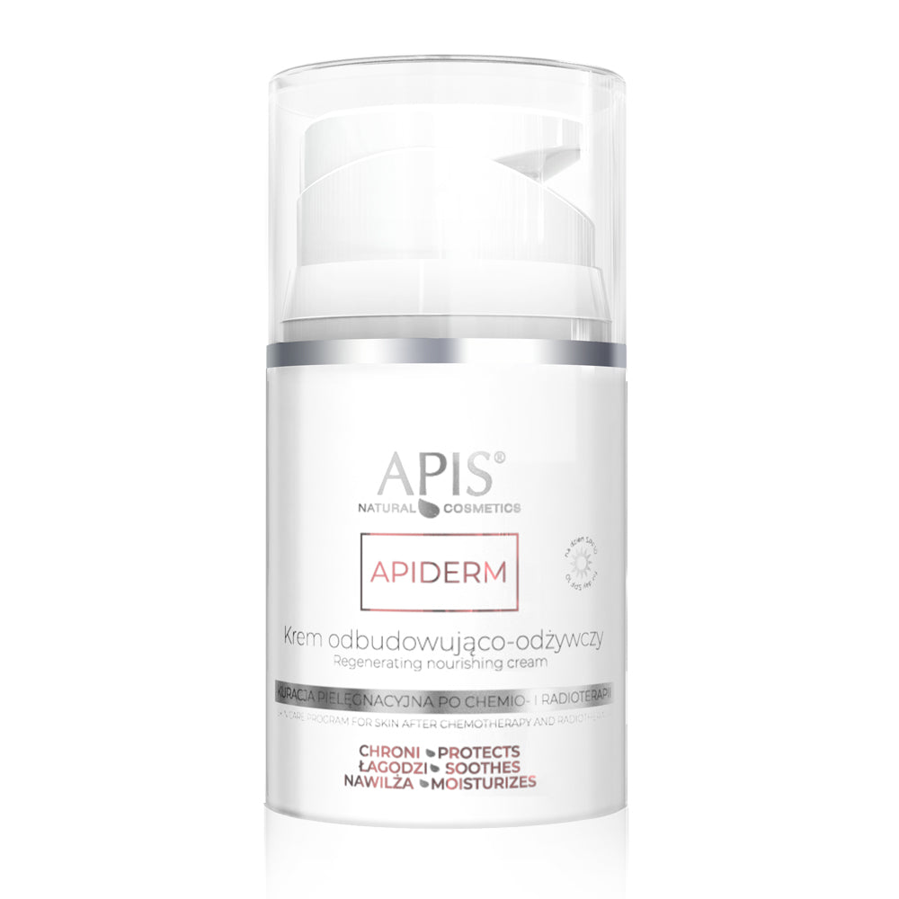 APIS Apiderm Krem Na Dzień Odbudowująco - Odżywczy Po Chemio-I Radioterapii Spf10 50ml