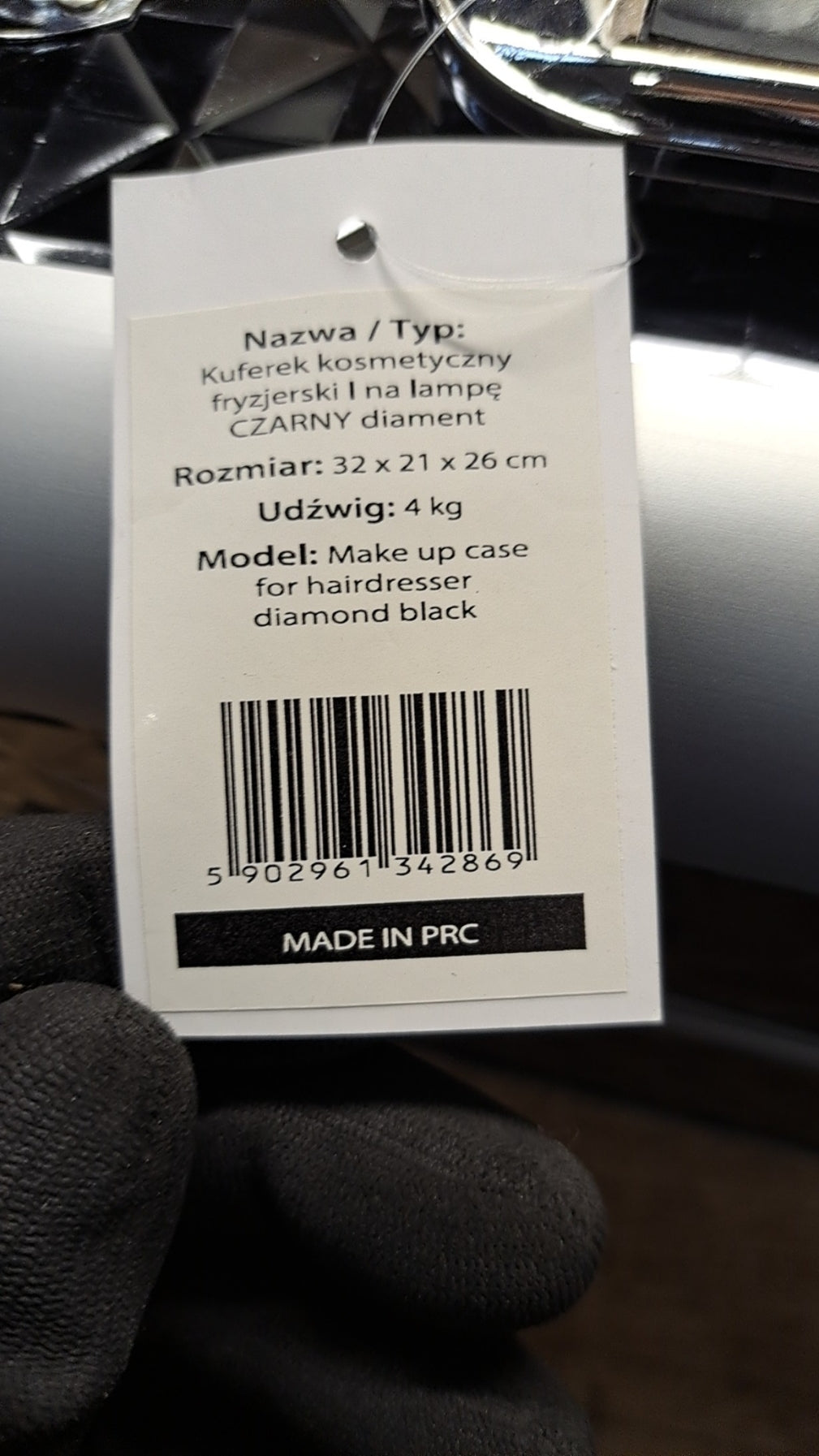 Kuferek Kosmetyczny L Na Kosmetyki i Lampę Lub Frezarkę Czarny Diament Outlet