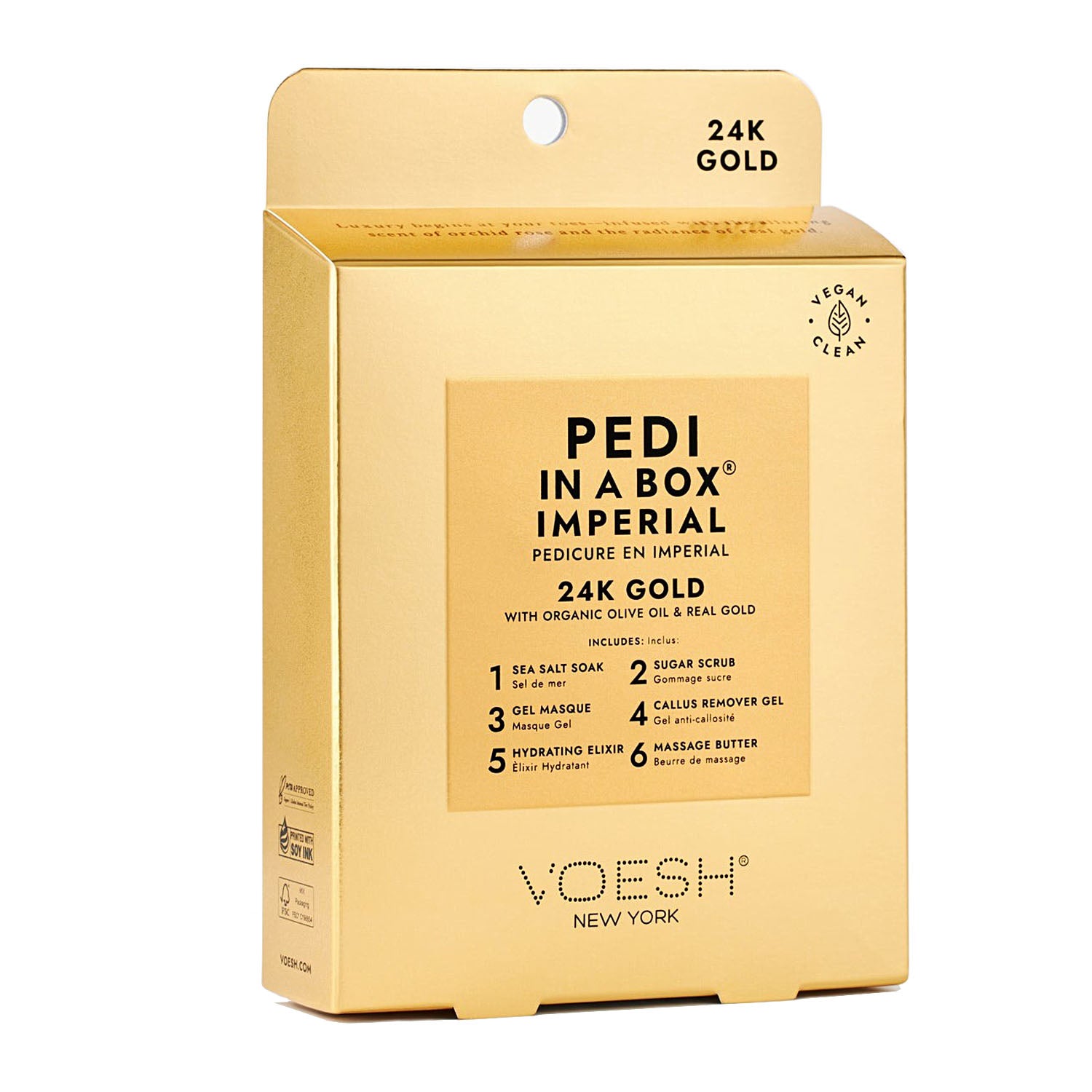 Voesh Imperial 24K Gold Pedi in a Box 6 Steps (6 Kroków)