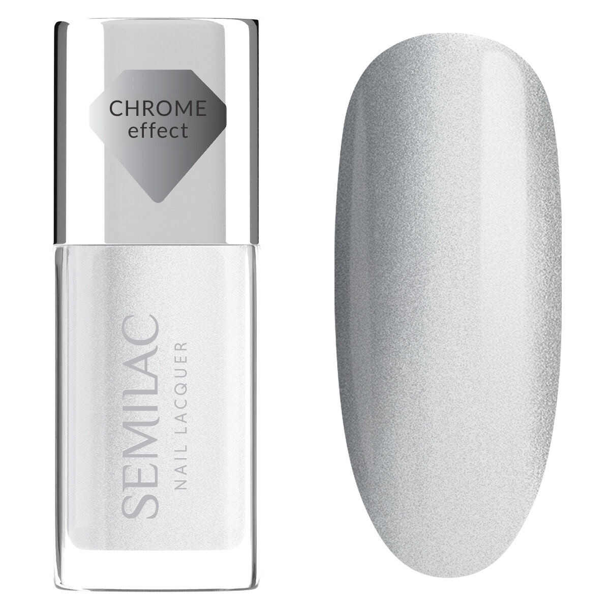Semilac Lakier Klasyczny 115 Nail Lacquer Silver Chrome 9 ml