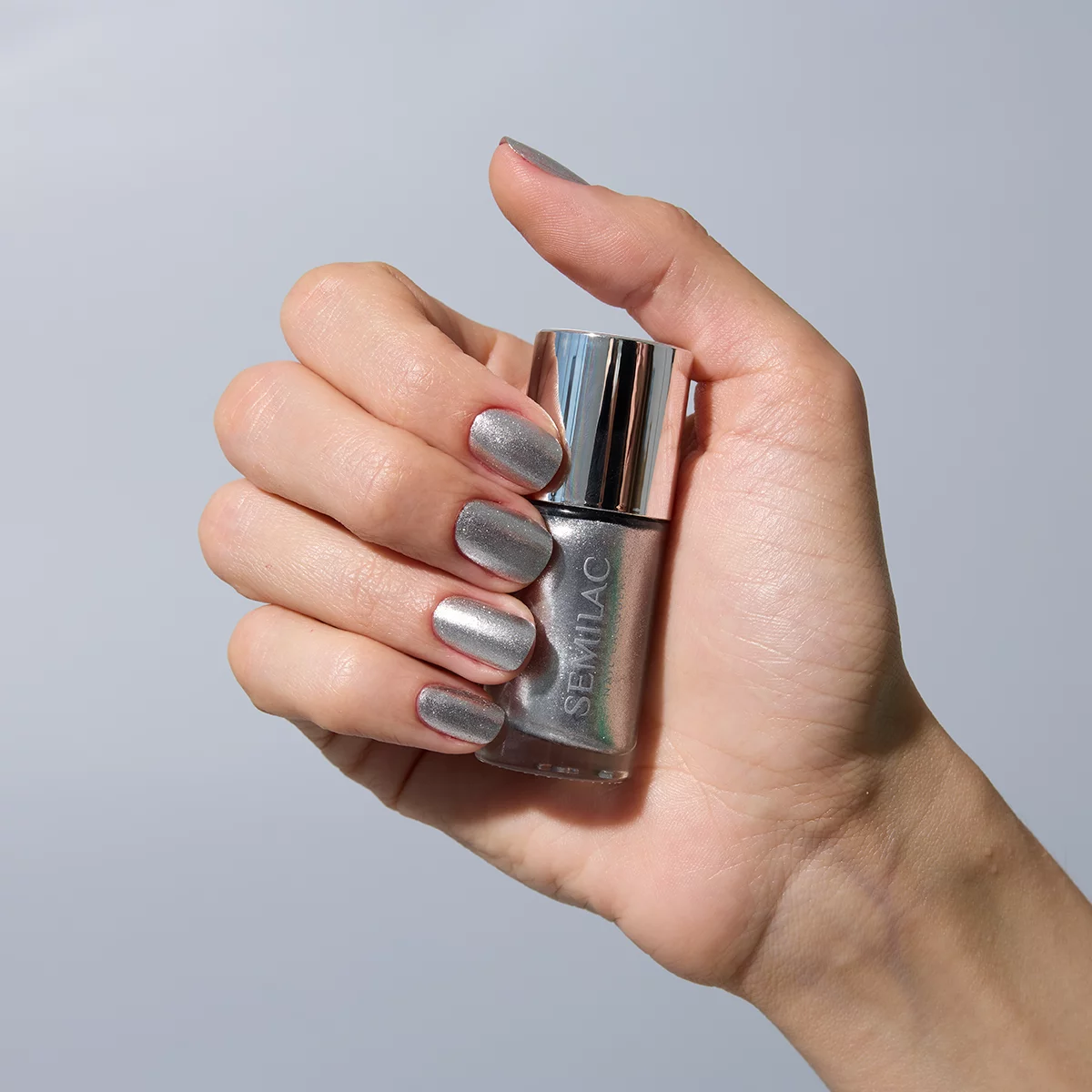 Semilac Lakier Klasyczny 115 Nail Lacquer Silver Chrome 9 ml