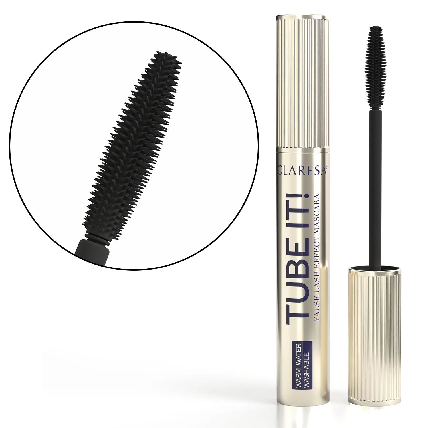Claresa Tube It! False Lash Effect Mascara Black Tusz Do Rzęs Tubujący Pogrubiająco-Rozdzielający, Czarny, 8g