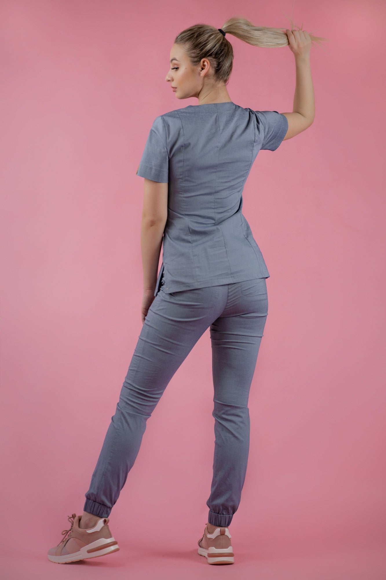 Spodnie Medyczne Joggery Scrubs - Jasny Jeans