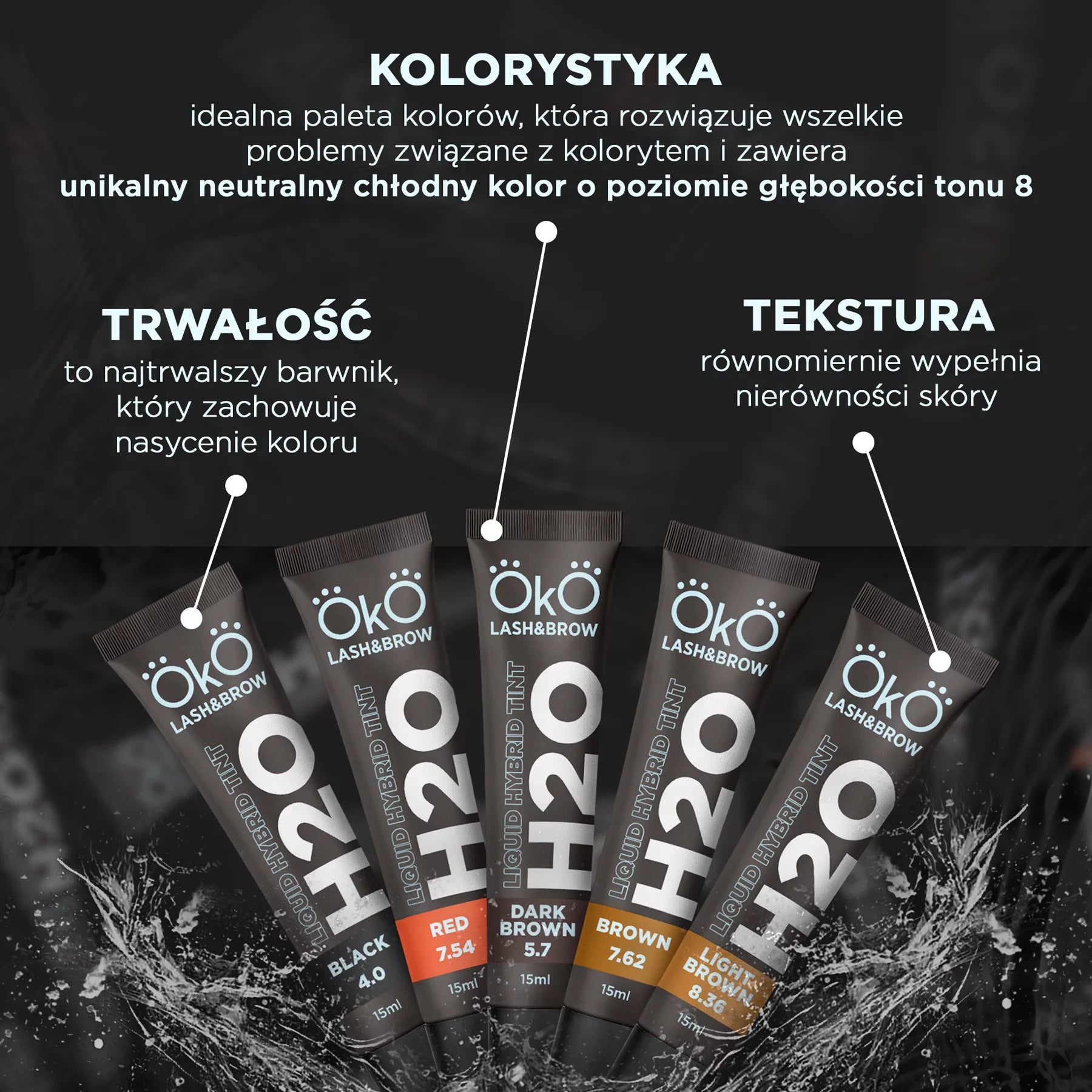 OKO Farba Do Brwi I Rzęs H20 Liquid Hybrid Tint Light Brown 8.36, 15 Ml