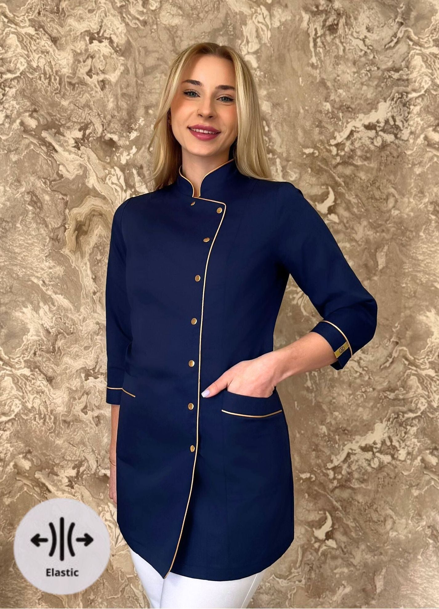 Rena Bluza Cukiernicza Nr 90-EL Granat + Złoto