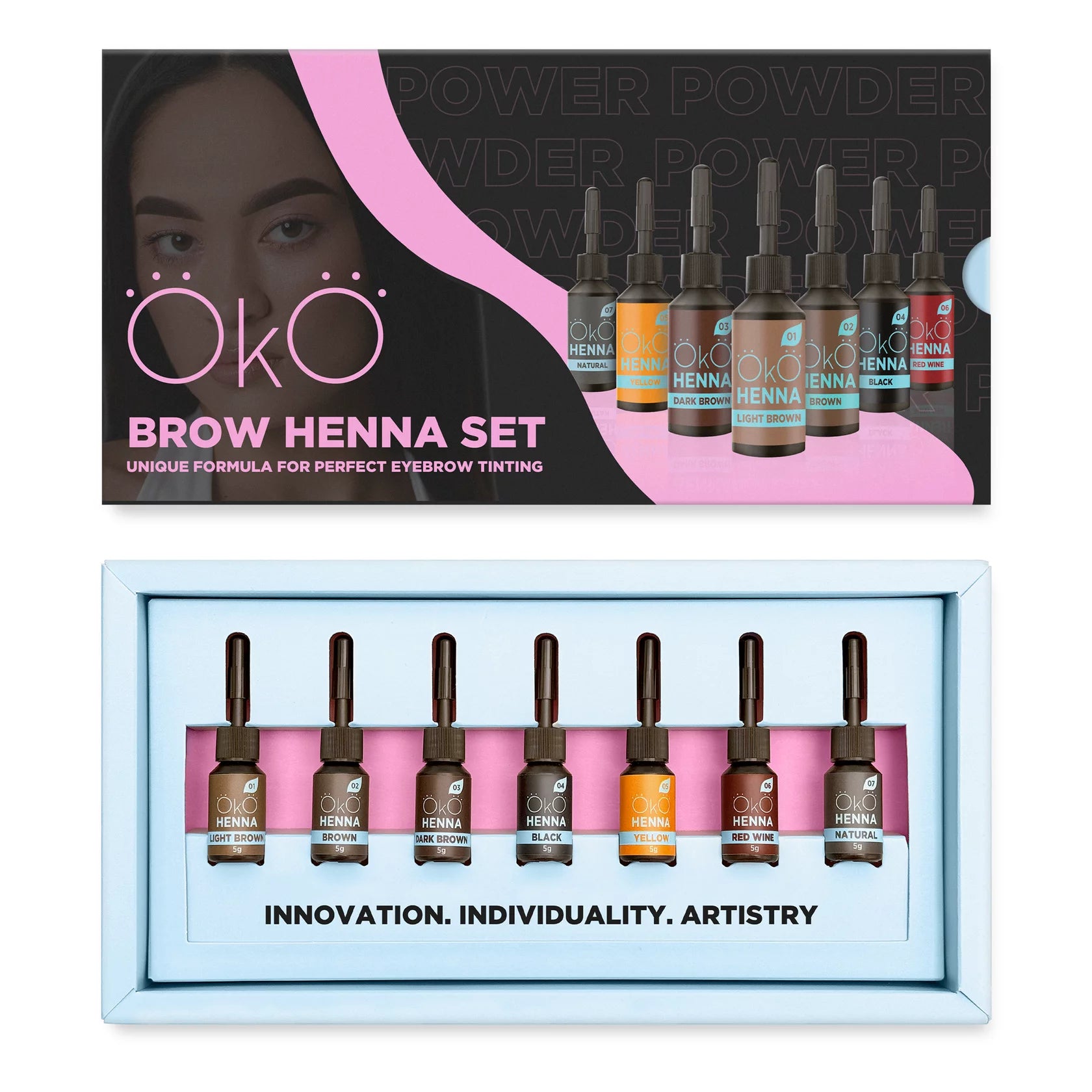 Oko Zestaw Henny Do Brwi OKO Power Powder 5 G