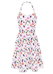 Rena Fartuszek Nr.47 Make Up Print Biały S/M