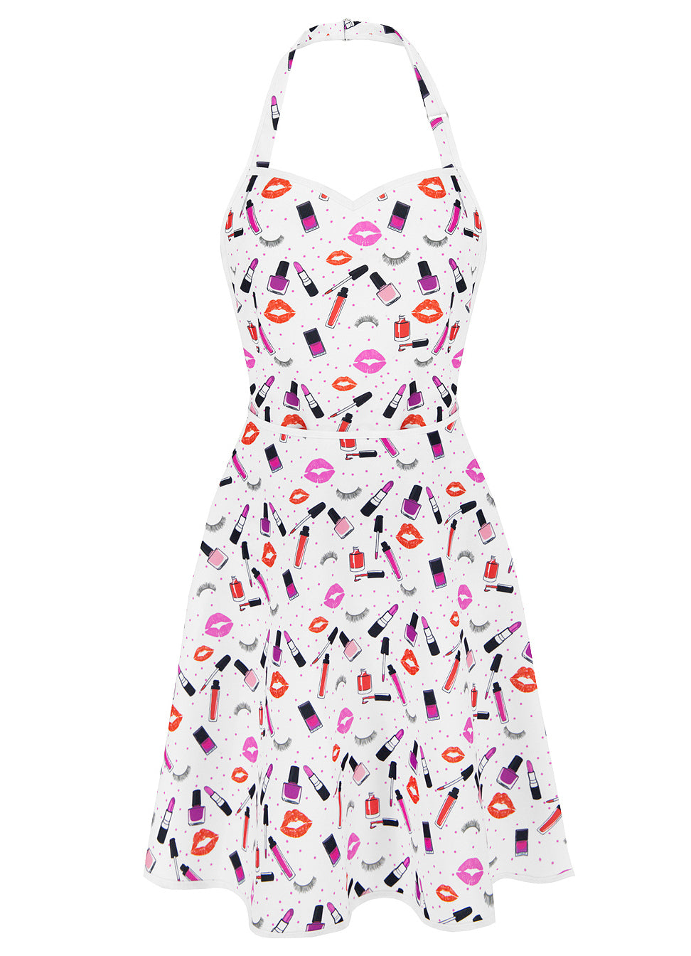 Rena Fartuszek Nr.47 Make Up Print Biały S/M
