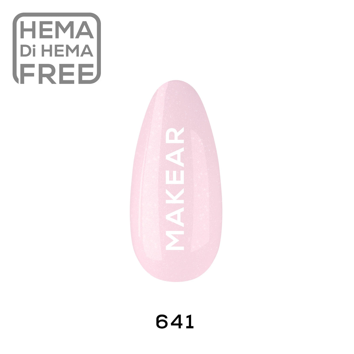 Makear Lakier hybrydowy Gimme 640 nr 641 Różowy z brokatem 8 ml