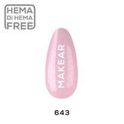 Makear Lakier hybrydowy Gimme 640 nr 643 Różowy z brokatem 8 ml