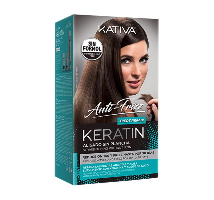 Kativa Anti-Frizz Keratin Xpert Repair - Zestaw do Keratynowego Prostowania Włosów