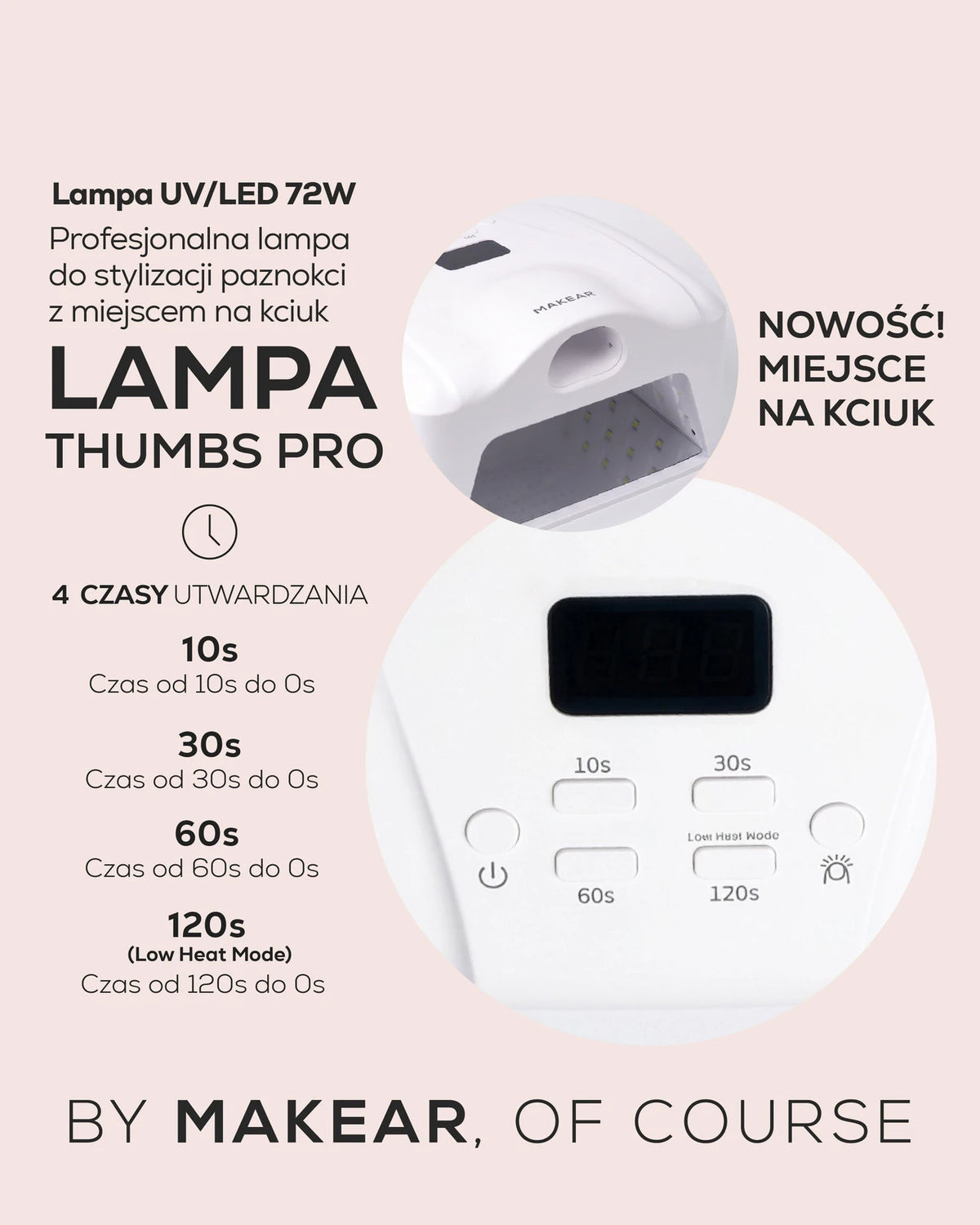 Makear Lampa UV/LED Thumbs Pro 72 W z osobną strefą na kciuk