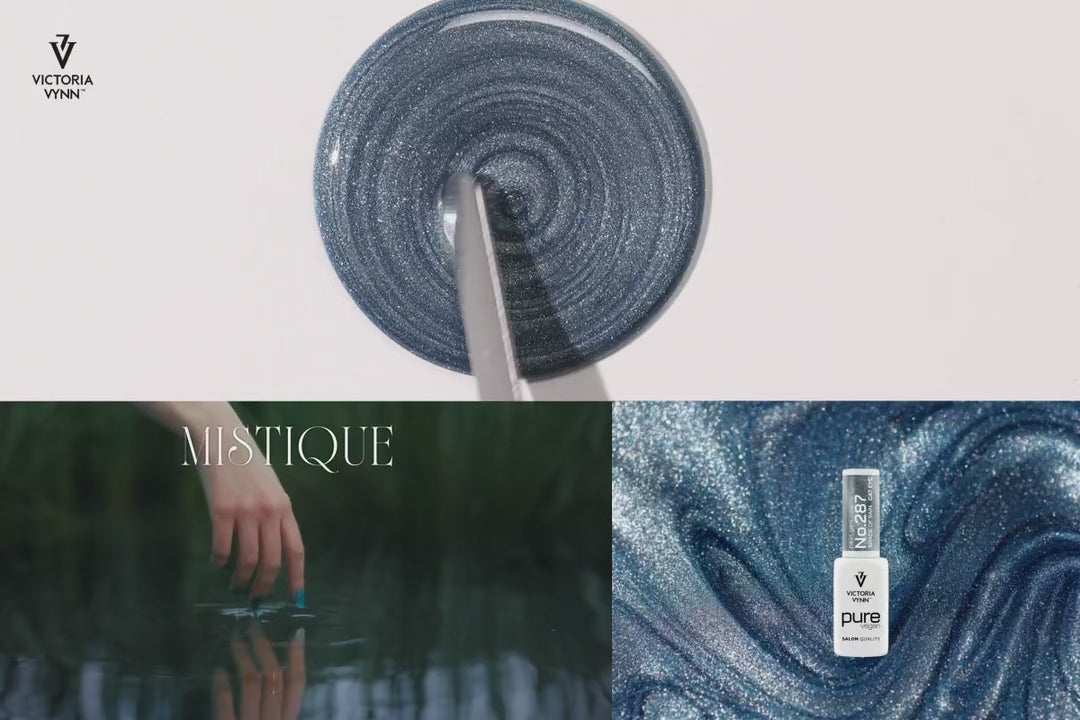 Załaduj wideo: Victoria Vynn Lakier hybrydowy Pure Vegan Creamy Cat Eye 287 Shade of Rain 8 ml