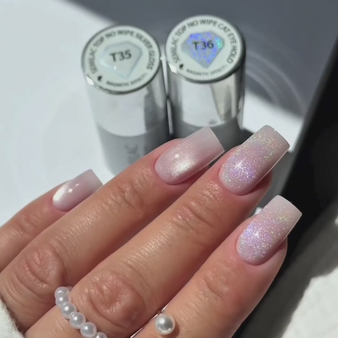 Załaduj wideo: Semilac T35 Top No Wipe Silver Gloss 7 ml