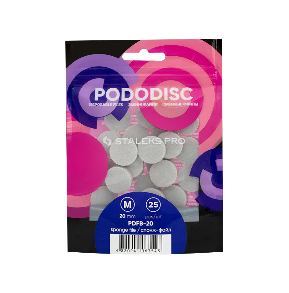 Jednorazowe Pilniki-Gąbki PODODISC STALEKS PRO M 20mm 25szt