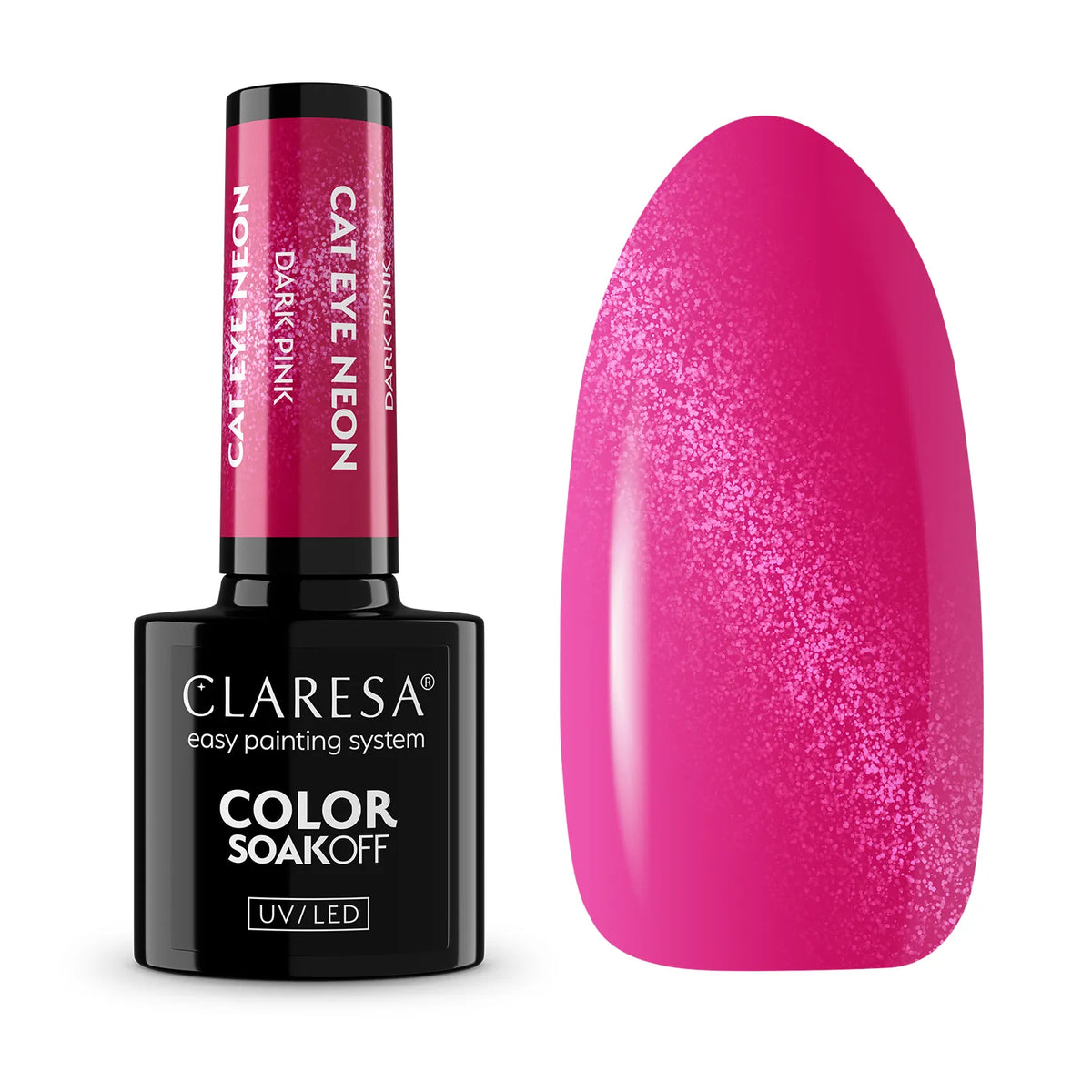 Claresa Lakier Hybrydowy Cat Eye Neon Dark Pink 5g