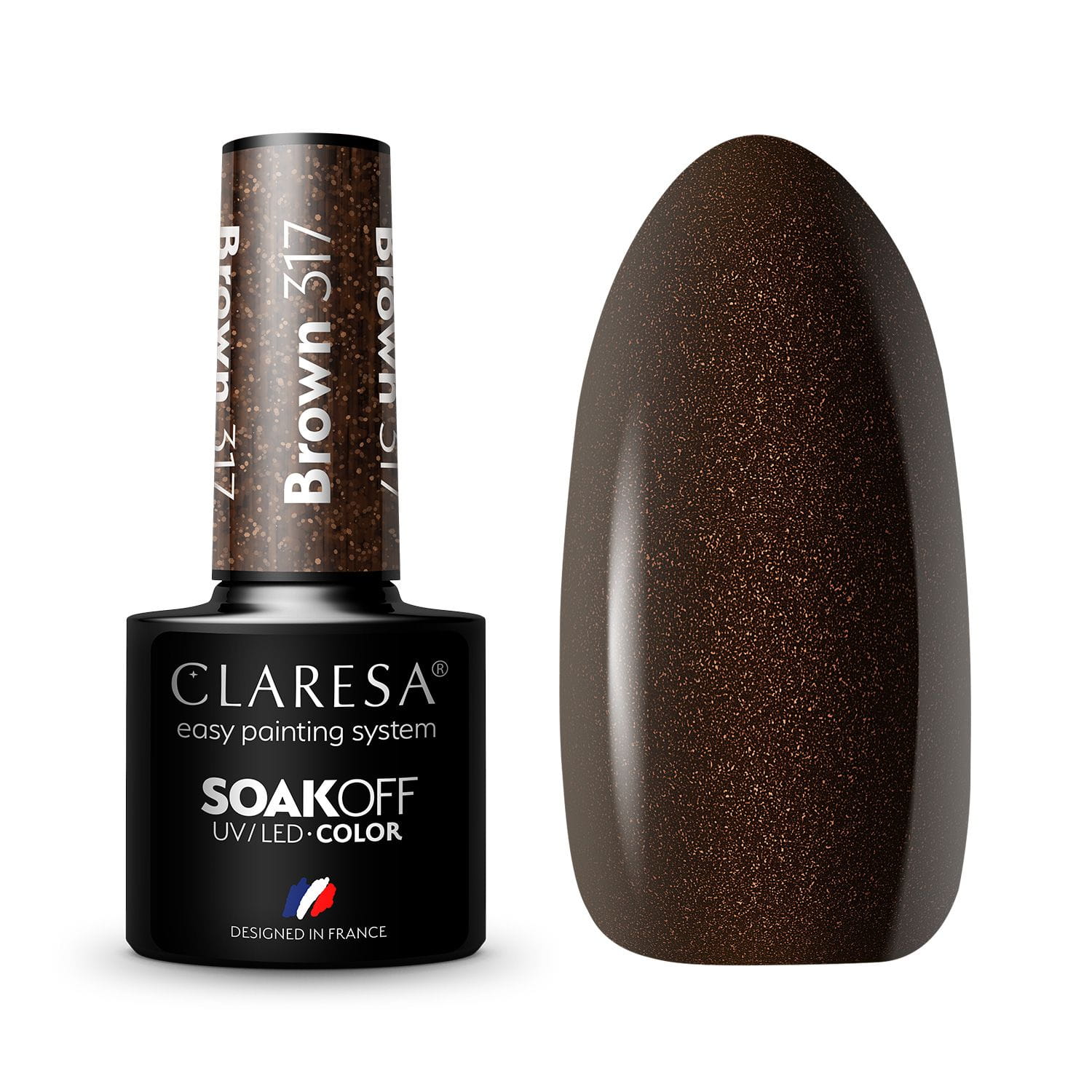 Claresa - Lakier hybrydowy BROWN 317 -5g