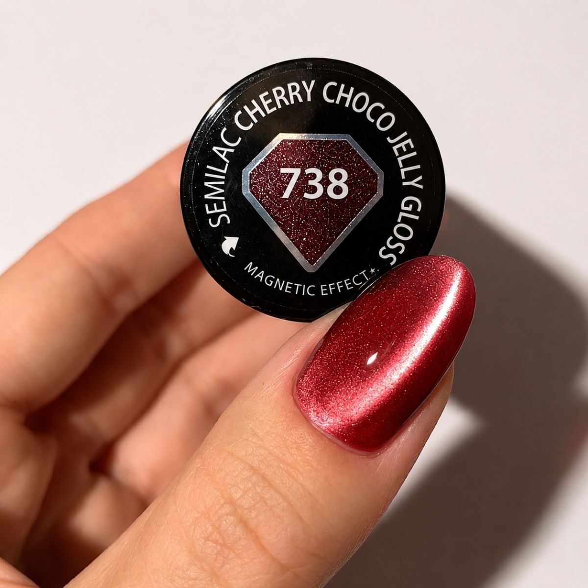 Semilac Lakier Hybrydowy 738 Cherry Choco Jelly Gloss 7 ml