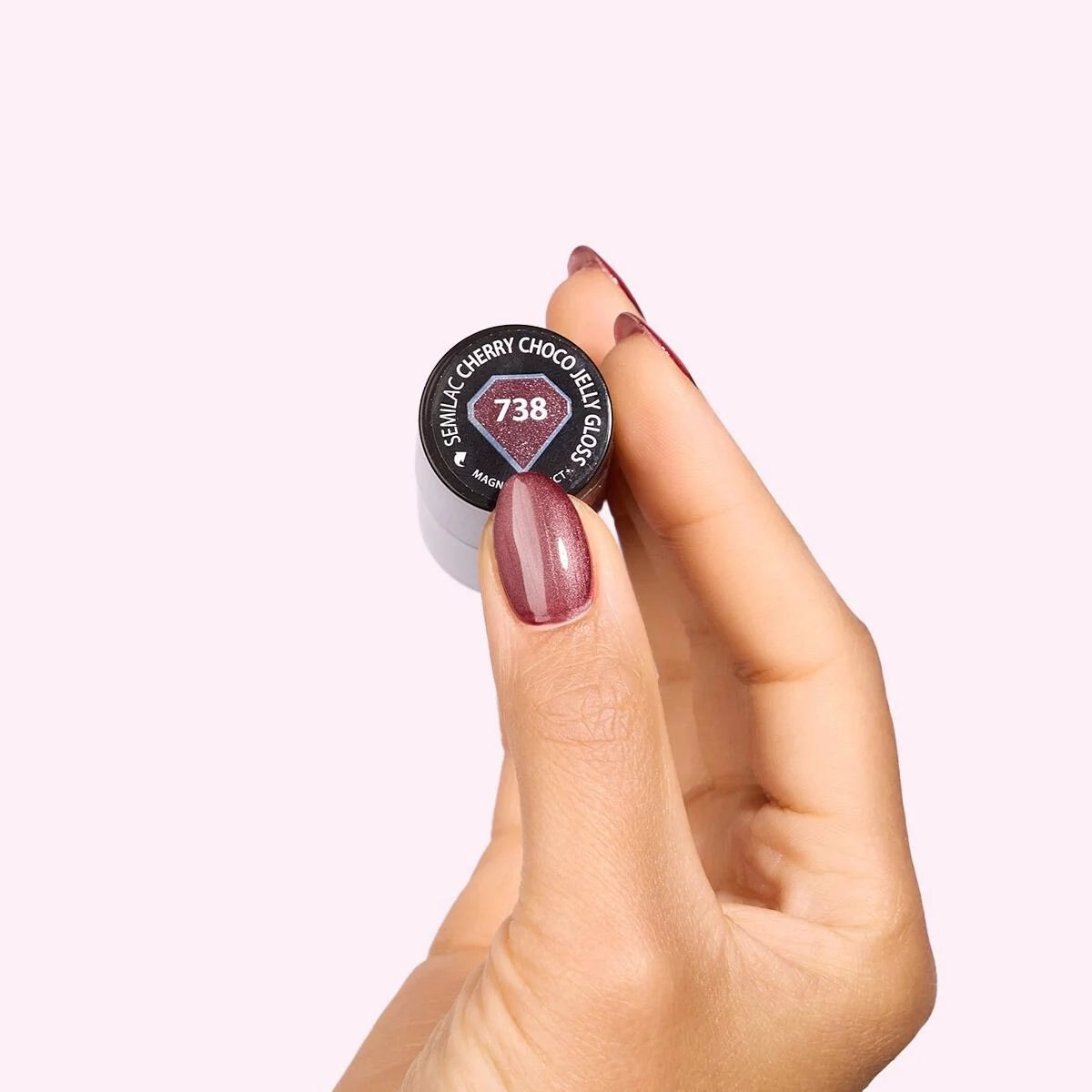 Semilac Lakier Hybrydowy 738 Cherry Choco Jelly Gloss 7 ml