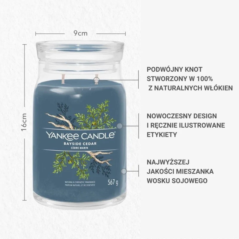 Yankee Candle Signature Świeca Zapachowa Duża  Bayside Cedar