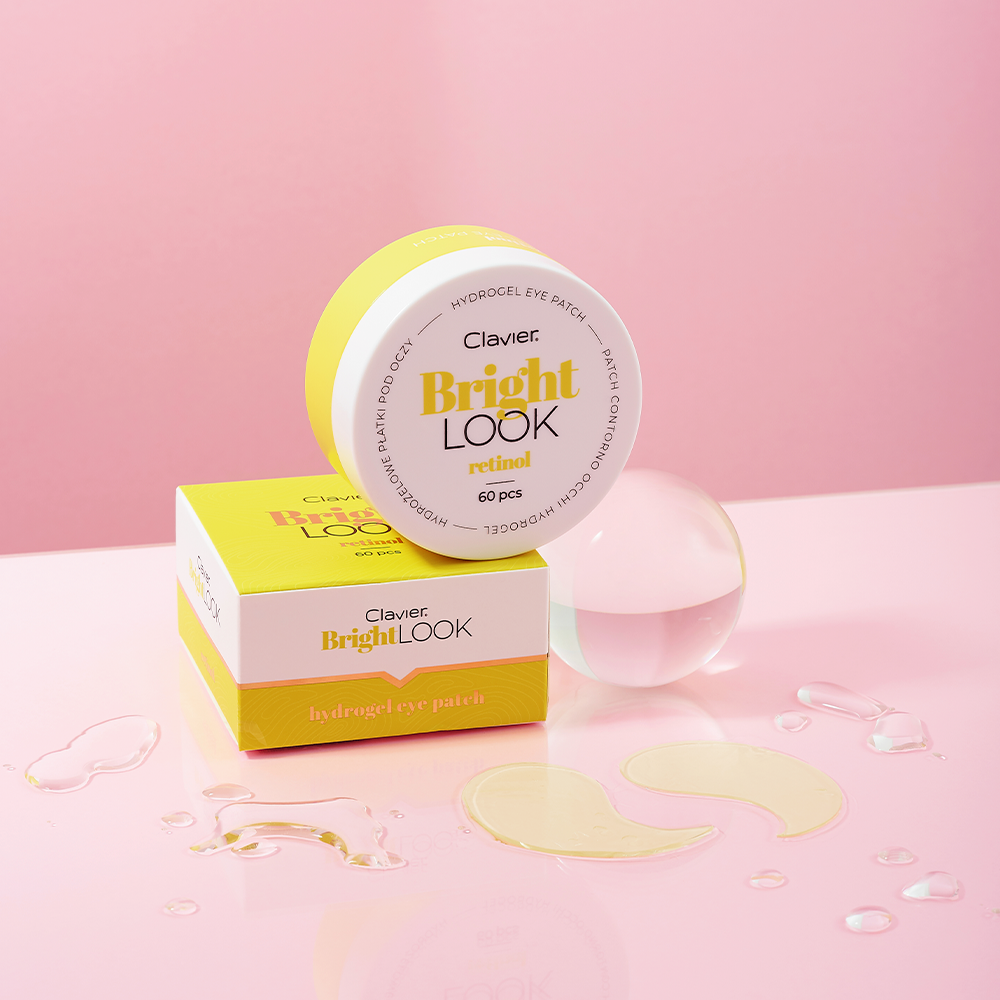 Clavier Bright Look Żelowe Płatki Pod Oczy, Wygładzające, Odświeżające, Clavier, Retinol, 60 Szt.