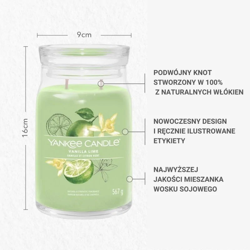 Yankee Candle Signature Świeca Zapachowa Duża Vanilla Lime