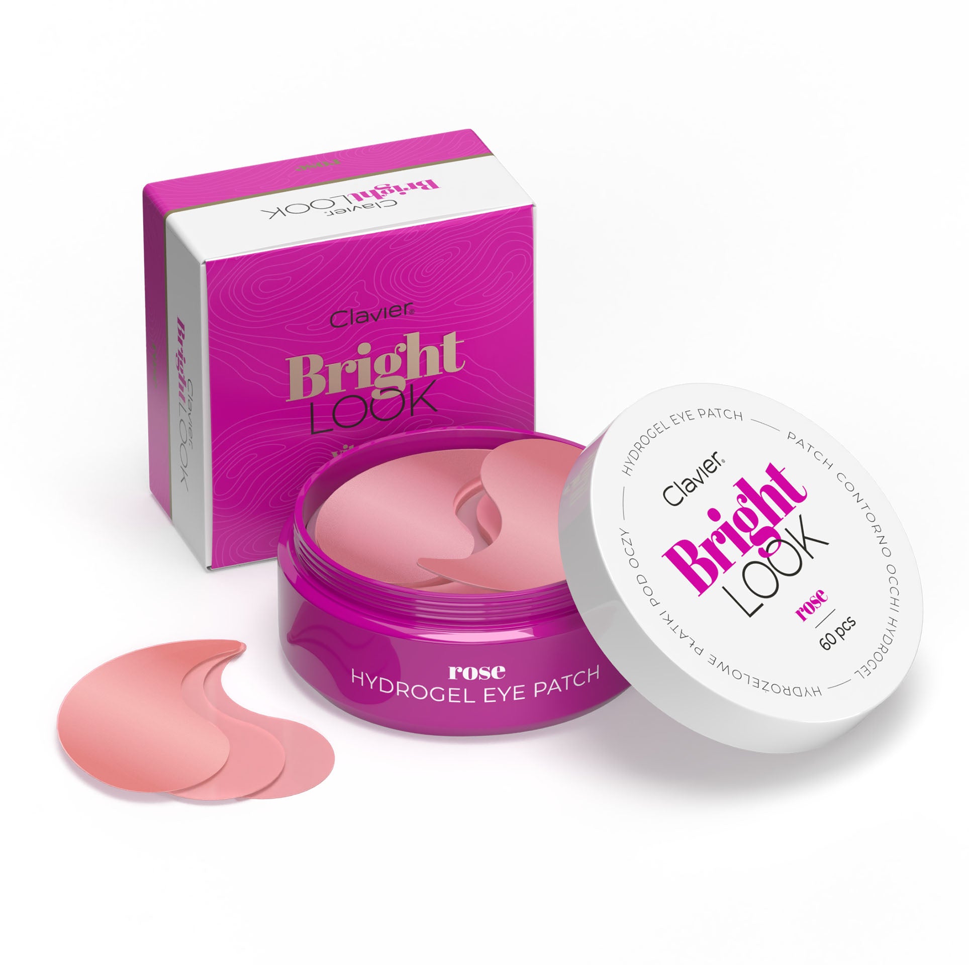 Clavier Bright Look Hydrożelowe Płatki Pod Oczy, Antyoksydacyjne Rose, 60 Szt.