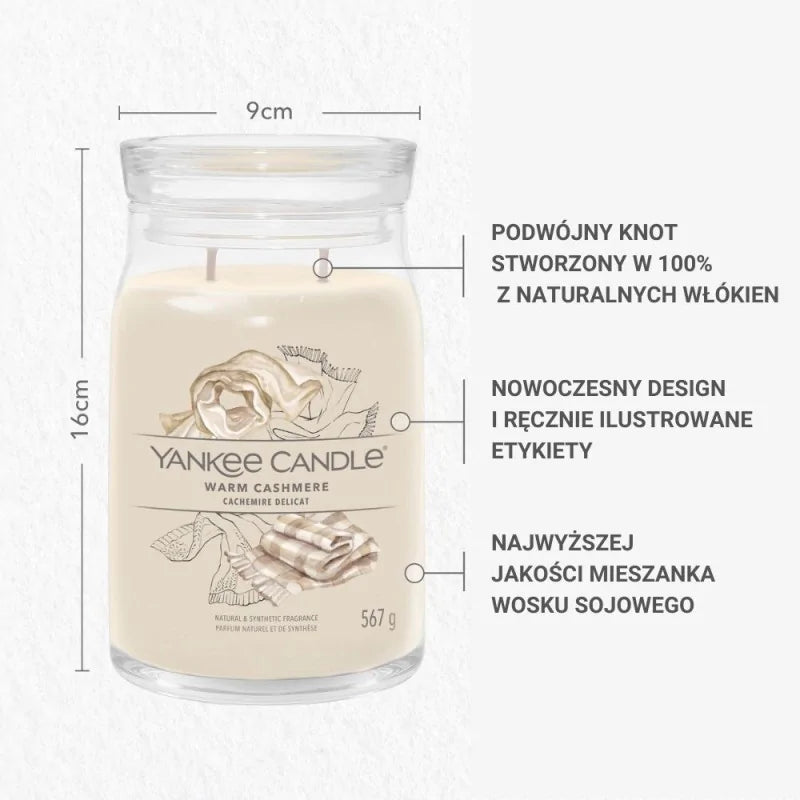 Yankee Candle Signature Świeca Zapachowa Duża Warm Cashmere