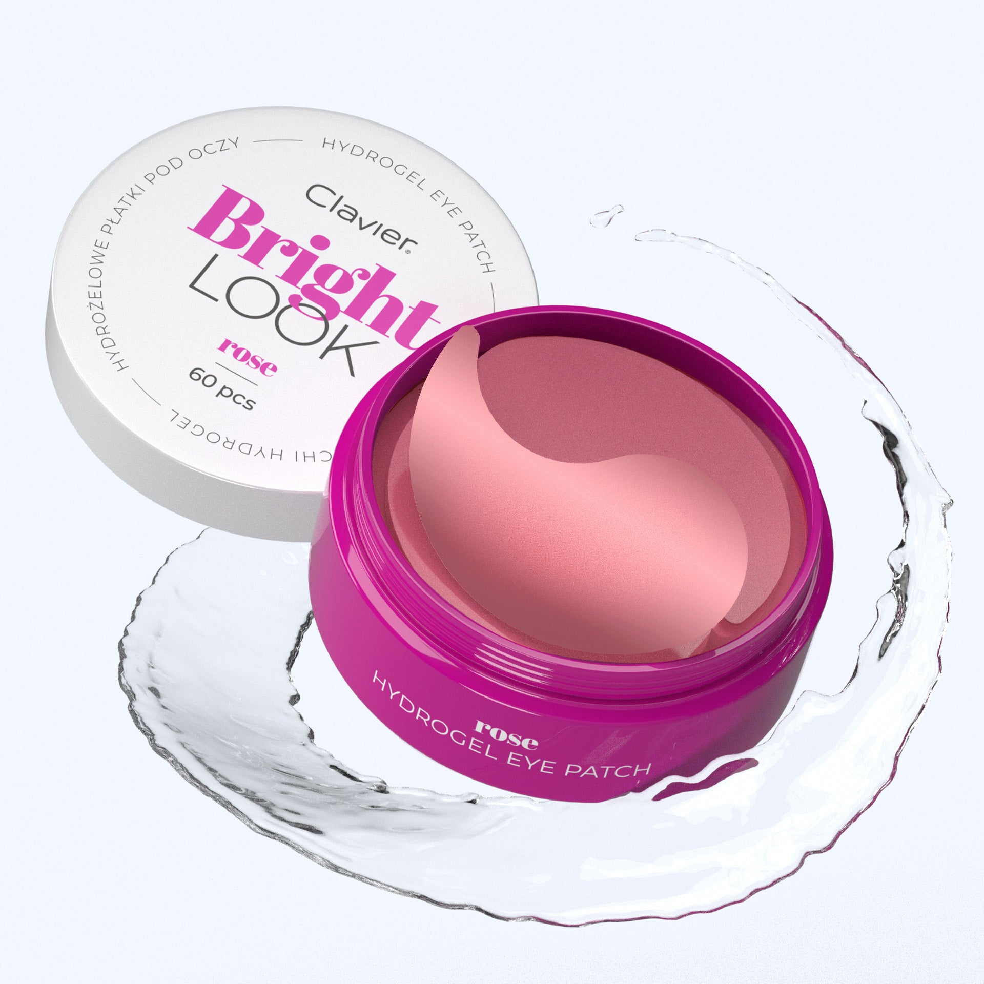 Clavier Bright Look Hydrożelowe Płatki Pod Oczy, Antyoksydacyjne Rose, 60 Szt.