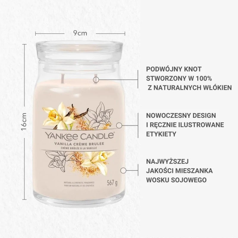Yankee Candle Signature Świeca Zapachowa Duża Vanilla Creme Brulee