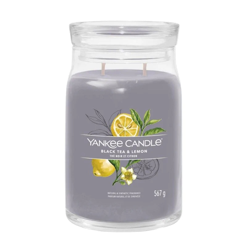 Yankee Candle Signature Świeca Zapachowa Duża Black Tea & Lemon