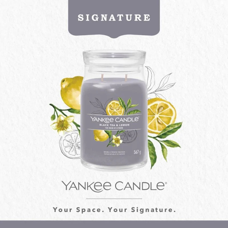 Yankee Candle Signature Świeca Zapachowa Duża Black Tea & Lemon