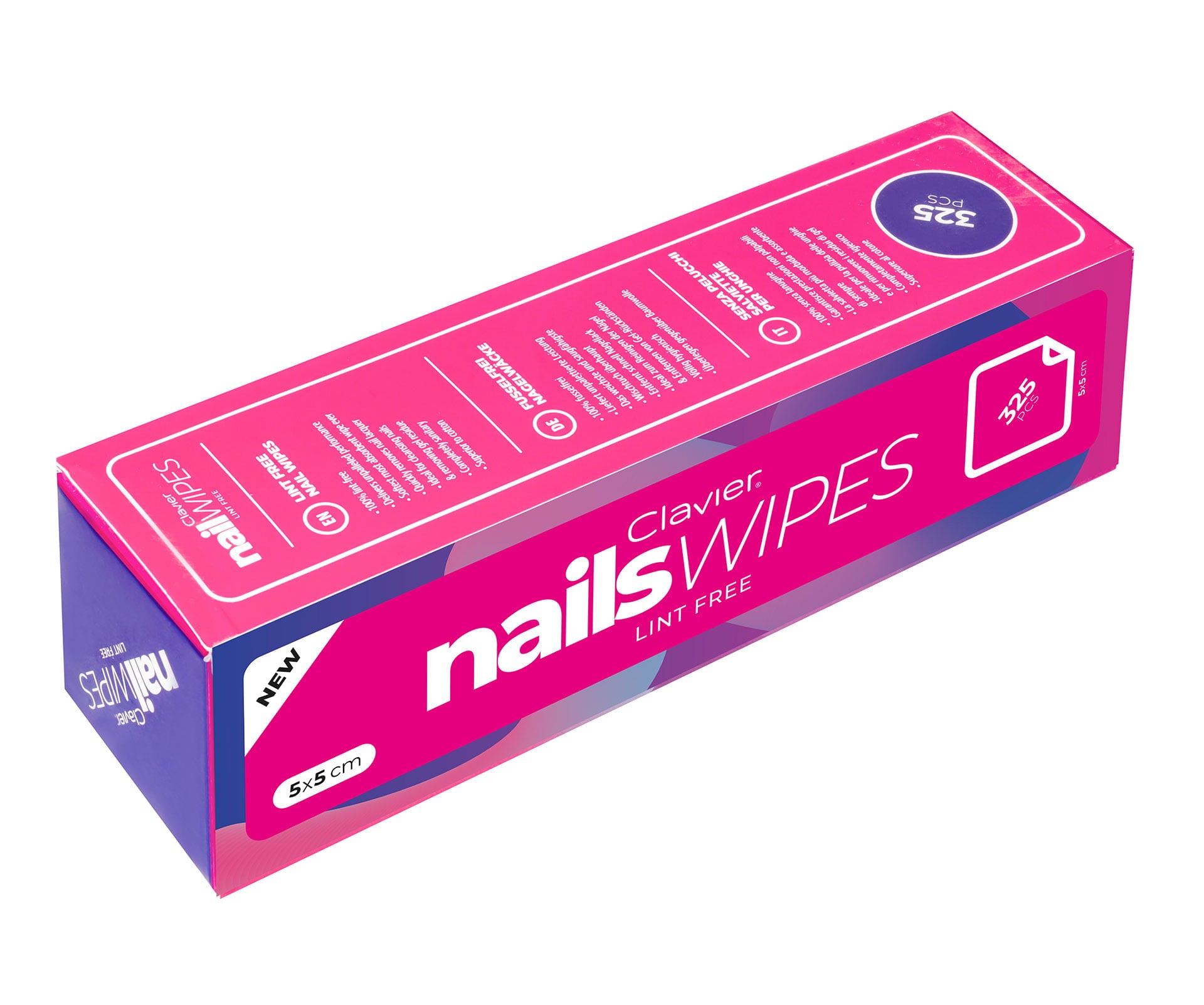 Clavier Waciki Do Paznokci, Bezpyłowe Nail Wipes – 325 Szt.