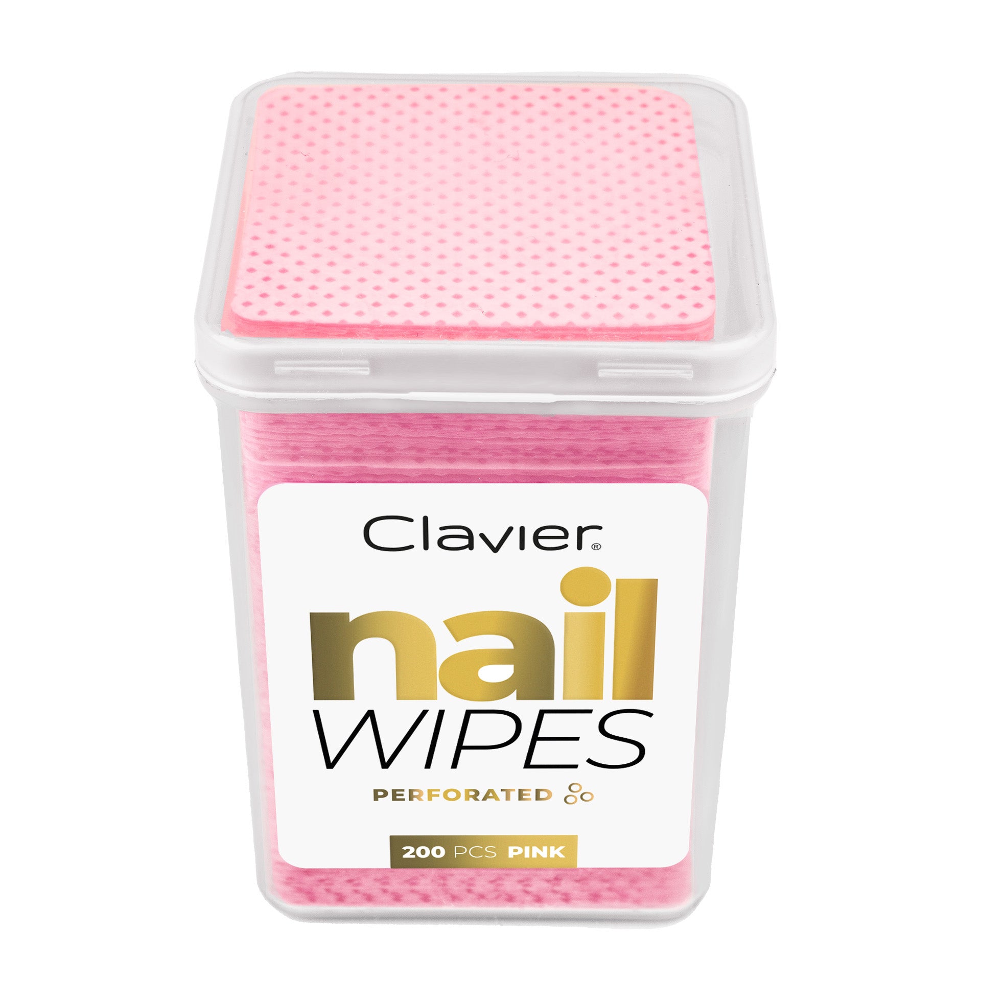 Clavier Waciki Bezpyłowe Perforowane Do Manicure W Pudełku 200szt. – Różowe