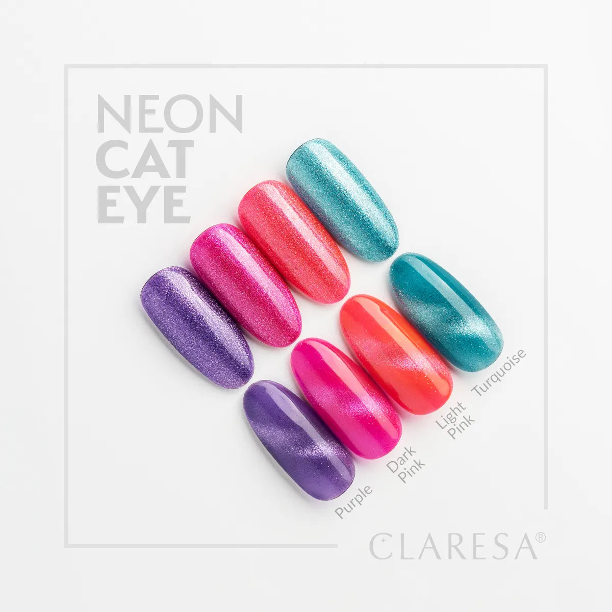 Claresa Lakier Hybrydowy Cat Eye Neon Turquoise 5g