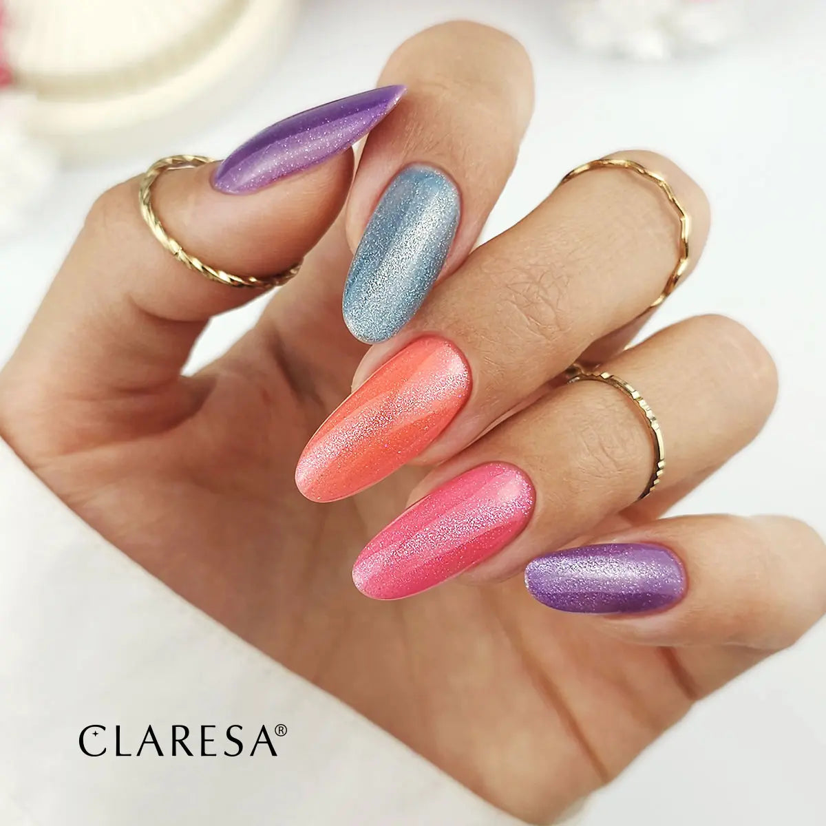 Claresa Lakier Hybrydowy Cat Eye Neon Turquoise 5g