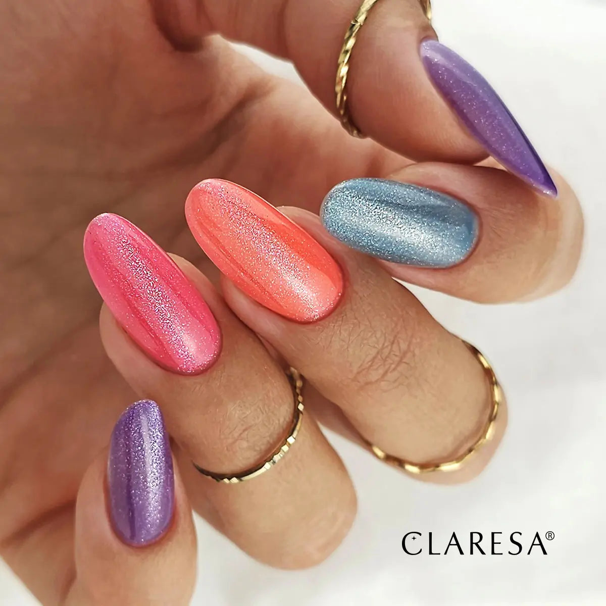 Claresa Lakier Hybrydowy Cat Eye Neon Purple 5g