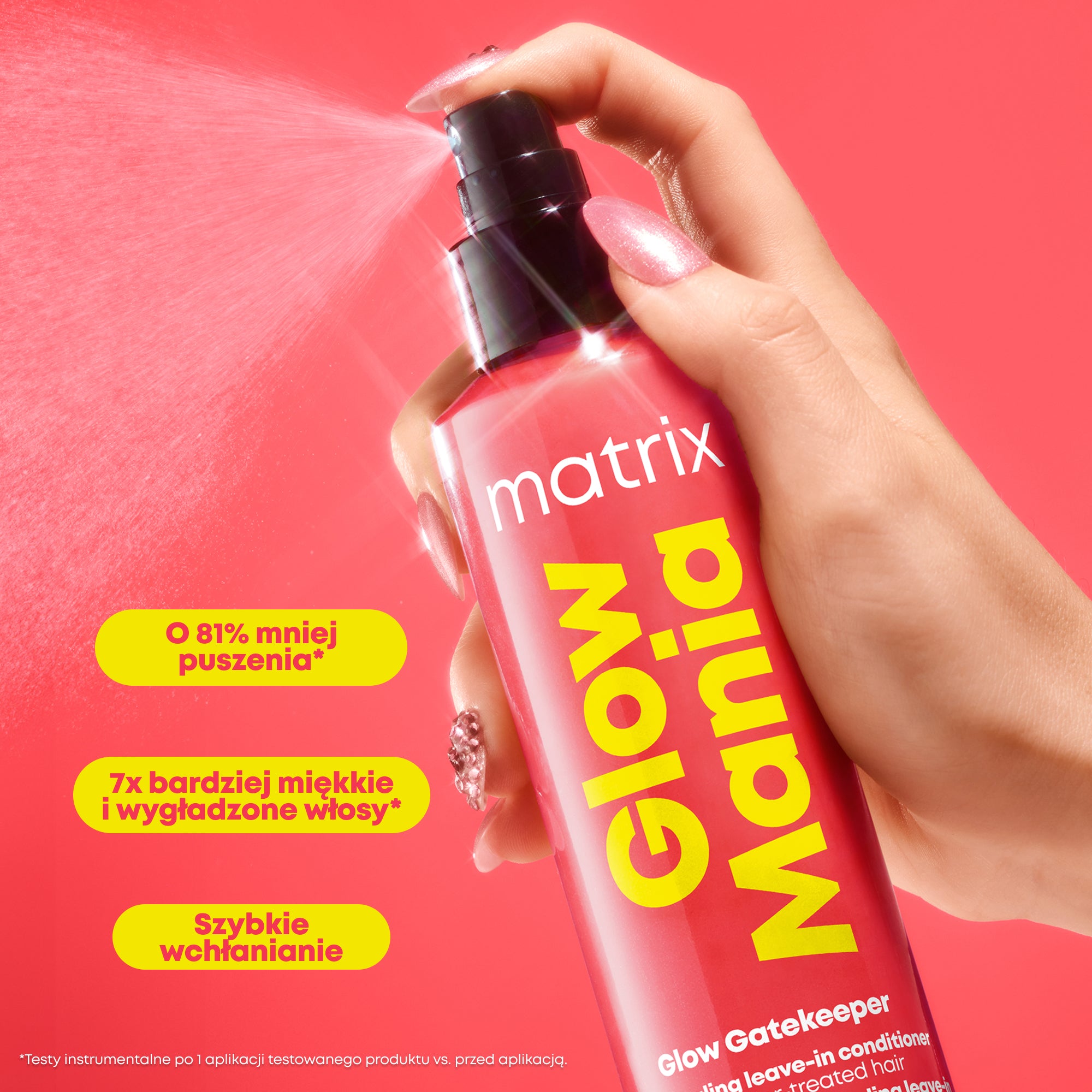 Matrix Glow Mania, Odżywka W Sprayu Nabłyszczająca Bez Spłukiwania Do Włosów Koloryzowanych, 250ml