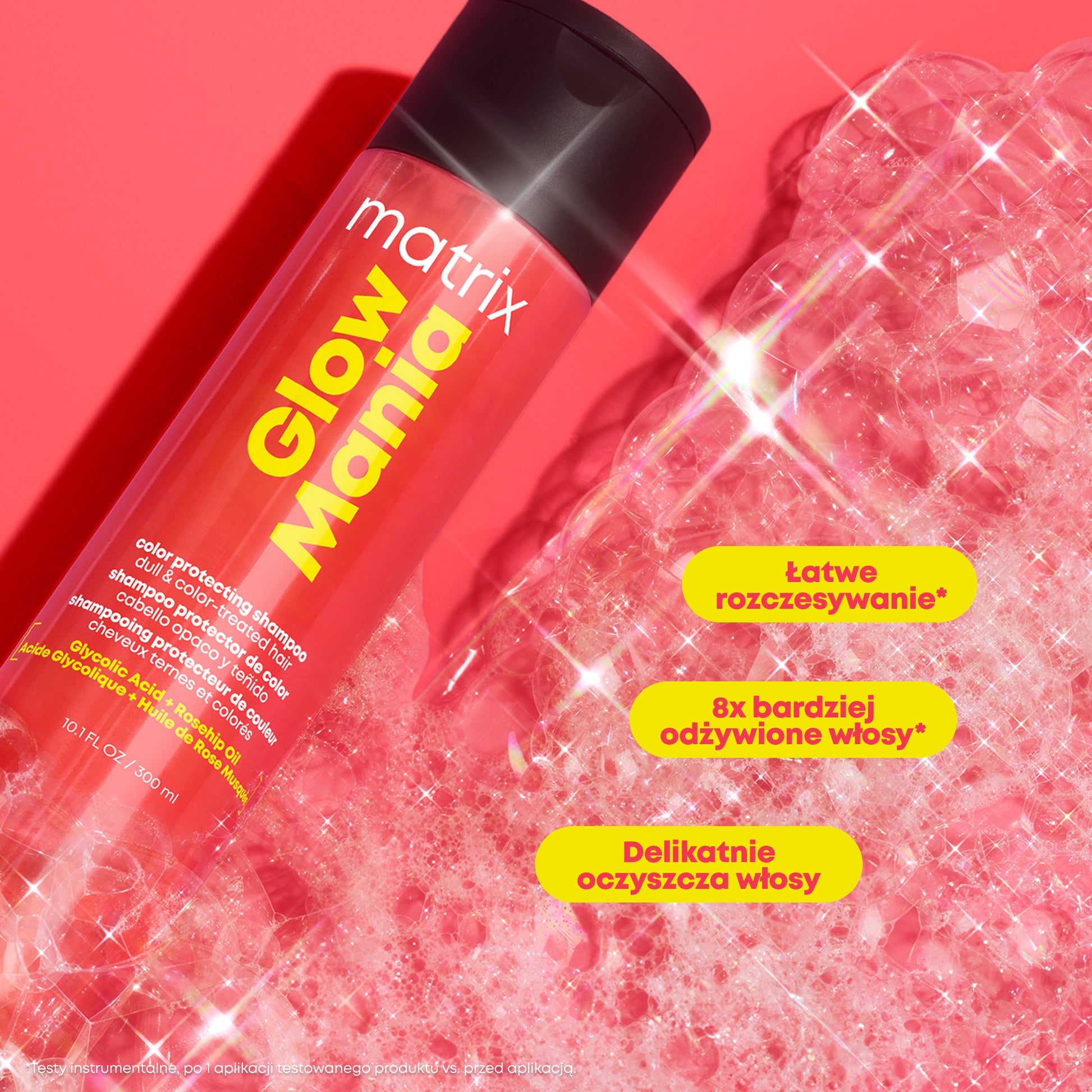 Matrix Glow Mania, Szampon Nabłyszczający Do Włosów Koloryzowanych, 300ml