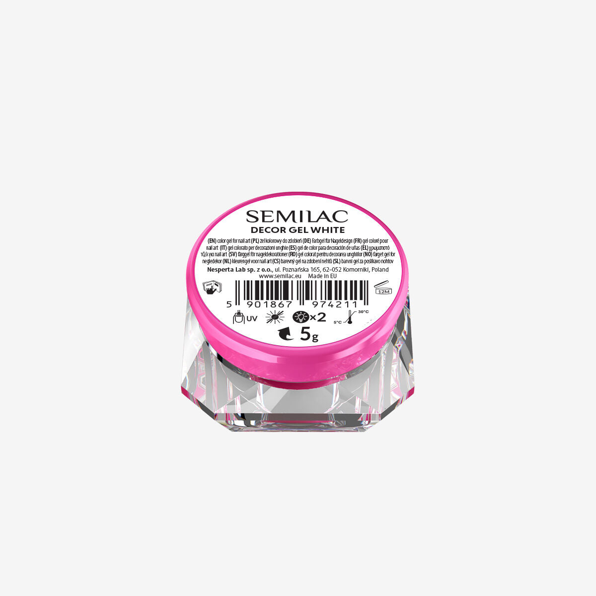 Semilac Decor Gel White Żel Do Zdobień 5g