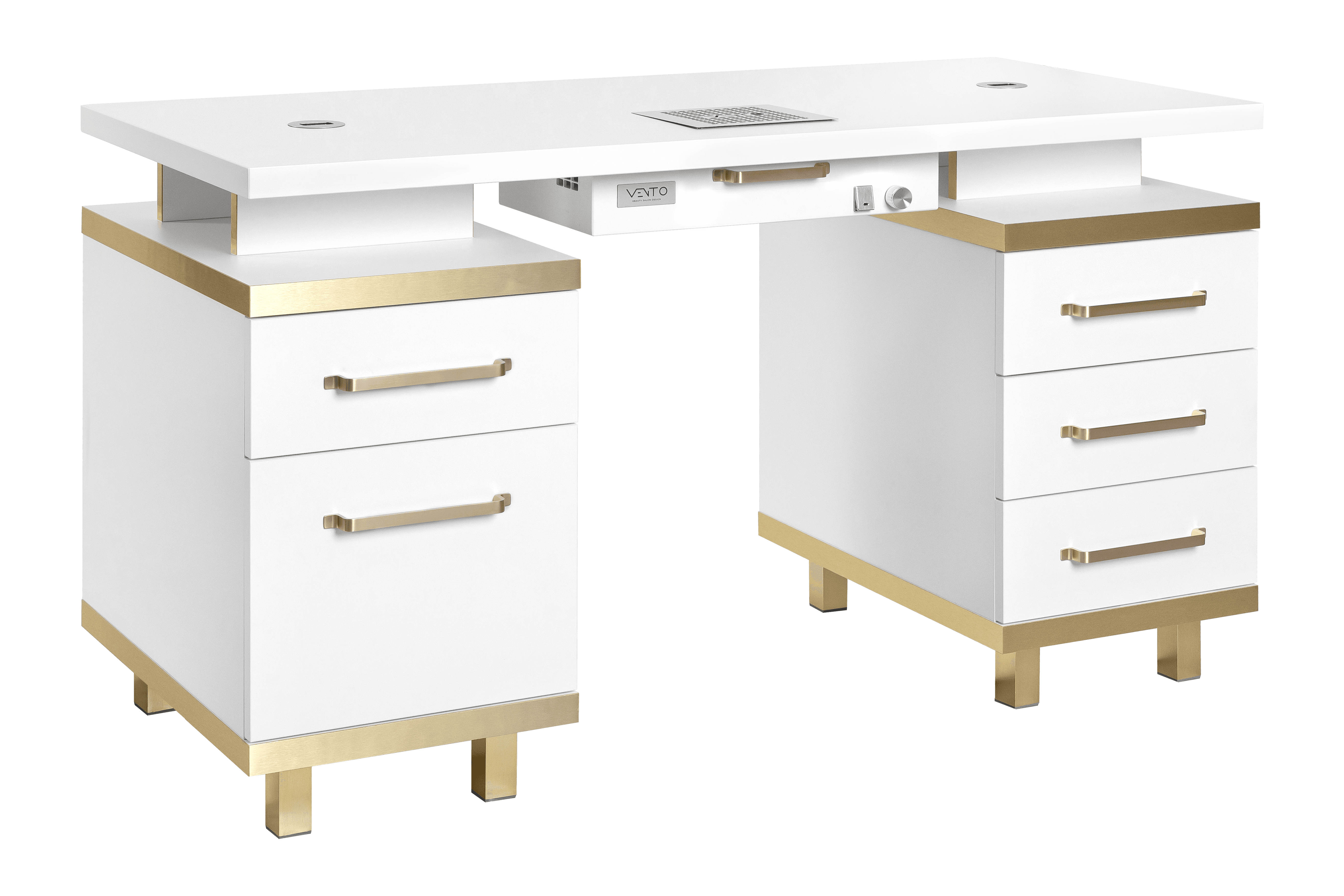 Vento Beauty Biurko Elegante Bianco Z Pochłaniaczem Pyłu Vento Pro Plus