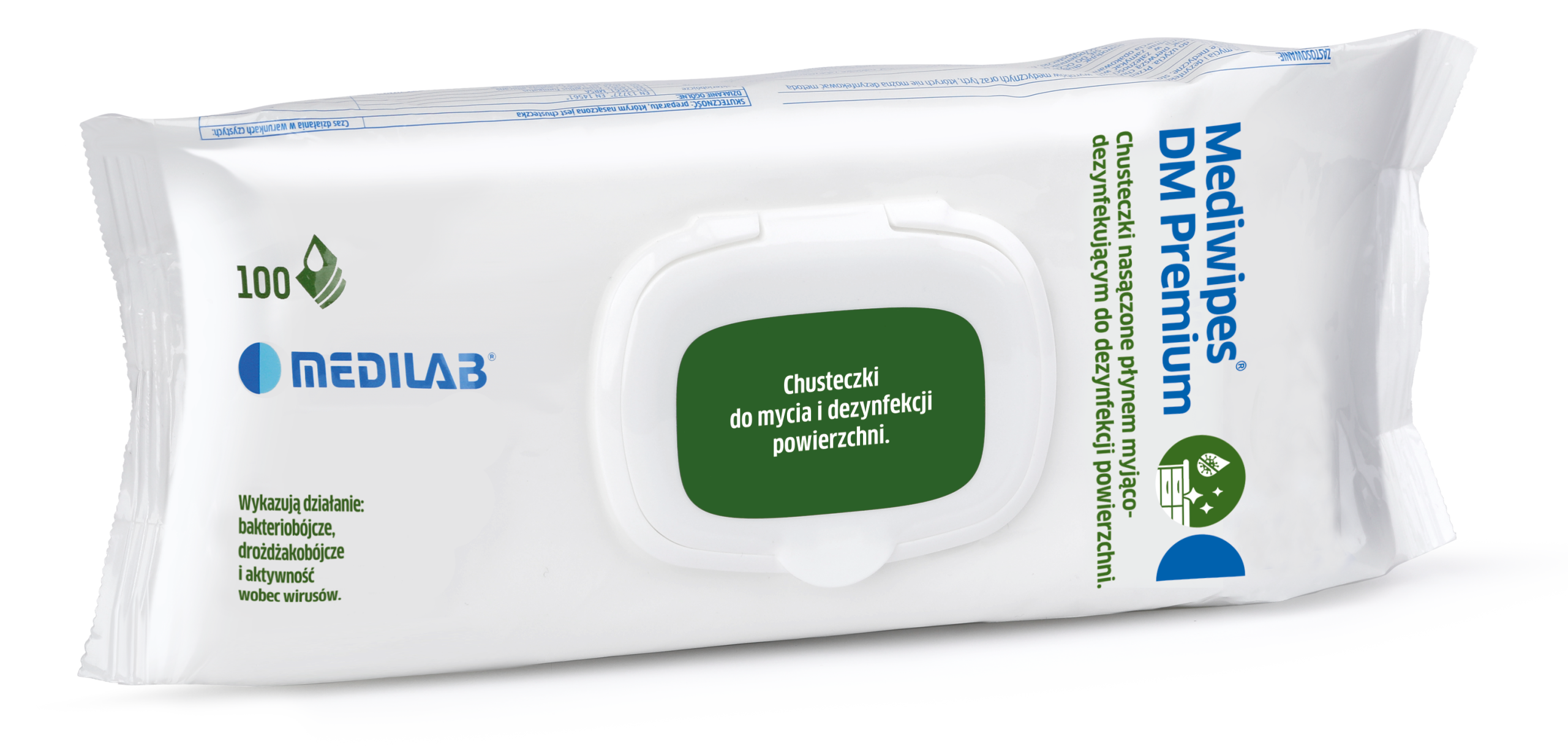 Medilab Mediwipes DM Premium Chusteczki W Opakowaniu Flow-Pack 100 Szt
