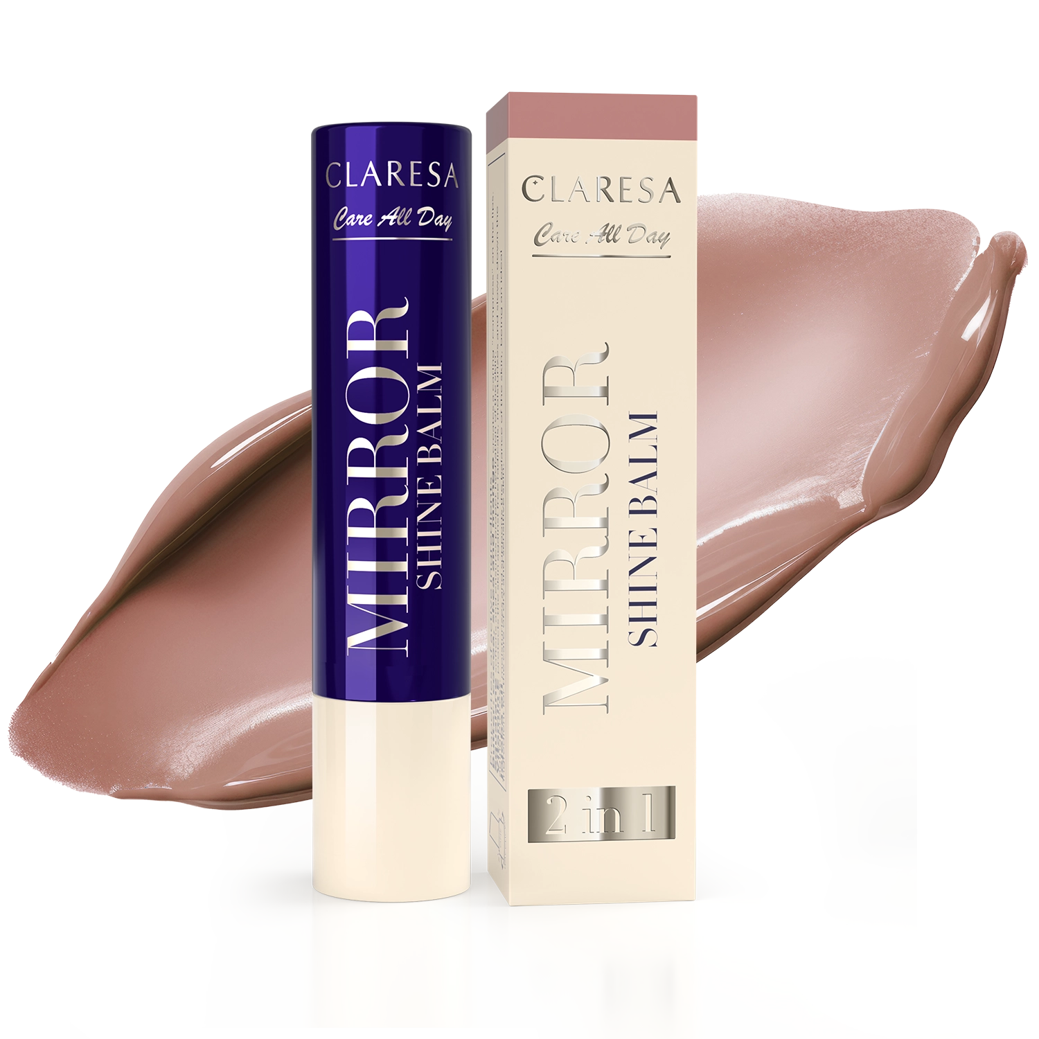 Claresa Care All Day Mirror Shine Balm Błyszczyk W Sztyfcie Tea Time, 3g