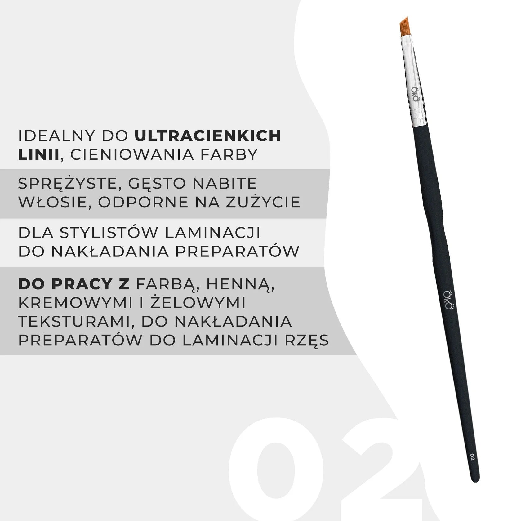 OKO Pędzelek Mini Skośny Oko #2 Black Edition