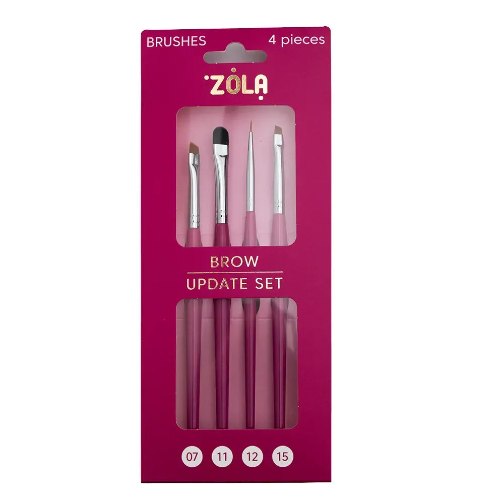 Zola Zestaw Pędzli Do Brwi Brow Update Set, 07, 11, 12, 15 4 Szt